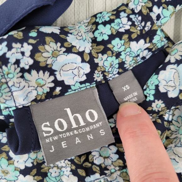 SOHO Jeans New York & Company Floral Top XS - Picture 6 of 11